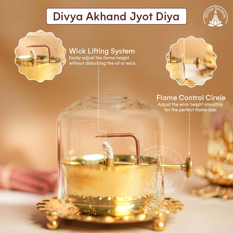 Akhand 9-day Jyot Diya (Wick Lifting Lever)- Navratri🪔Sale