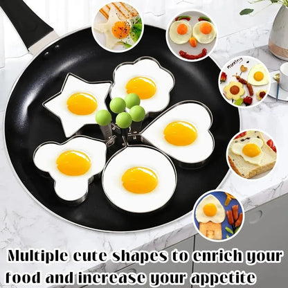 5-Set Fried Egg Molds - Multifunctional Breakfast Tool