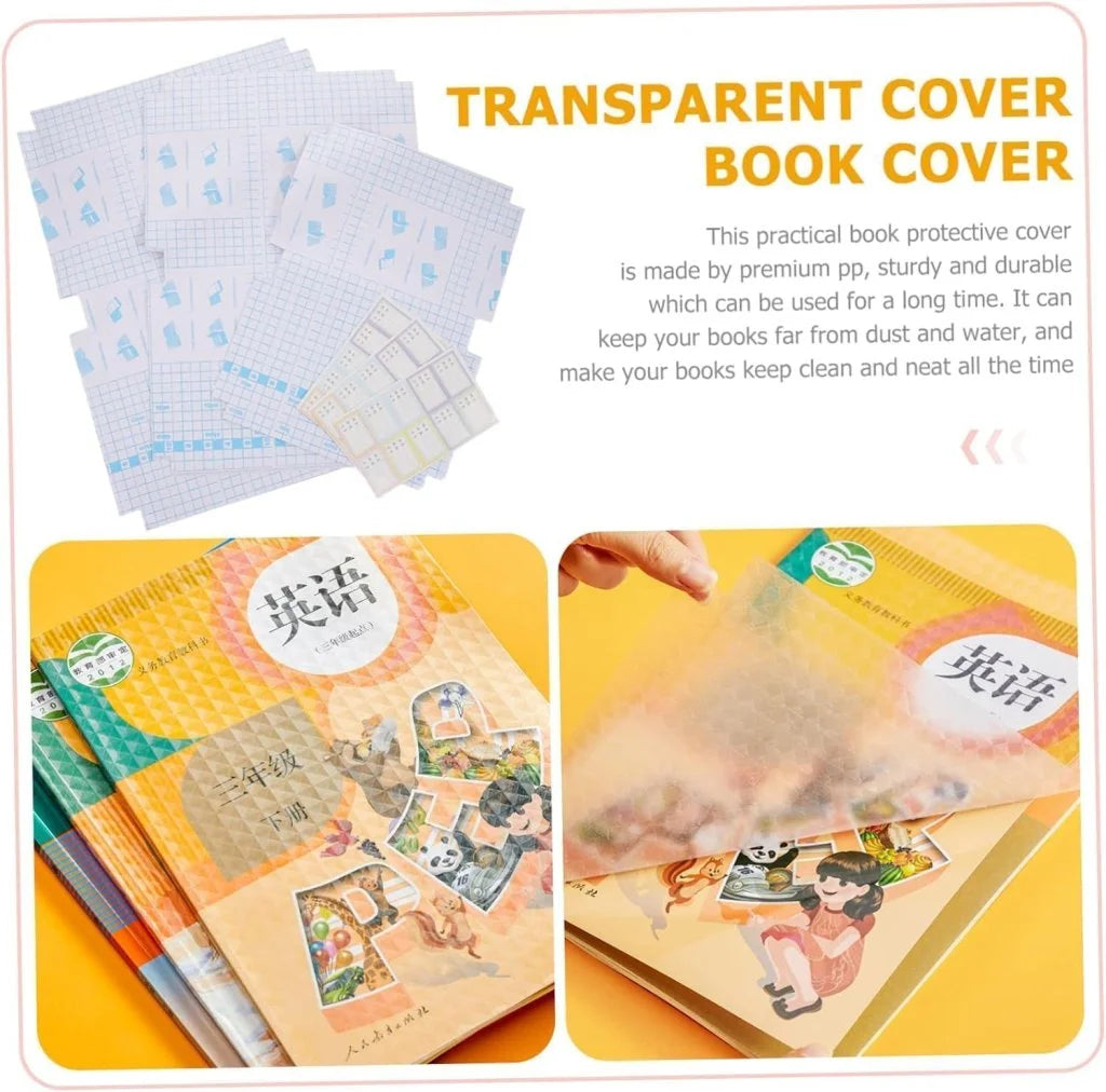 Self-adhesive transparent protective Note & Book cover (Pack of 30)