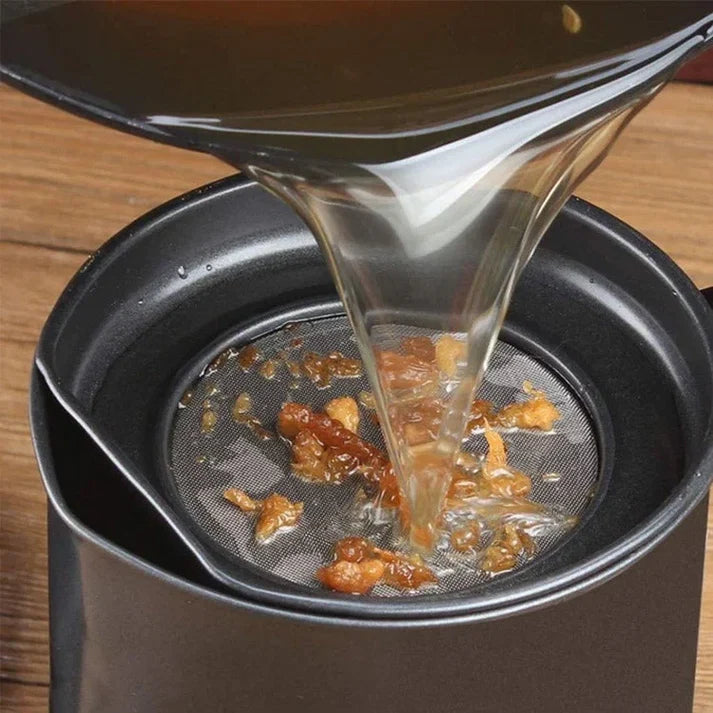 Stainless Steel Cooking Oil Strainer with Filter – (Food Grade Drip-Proof)