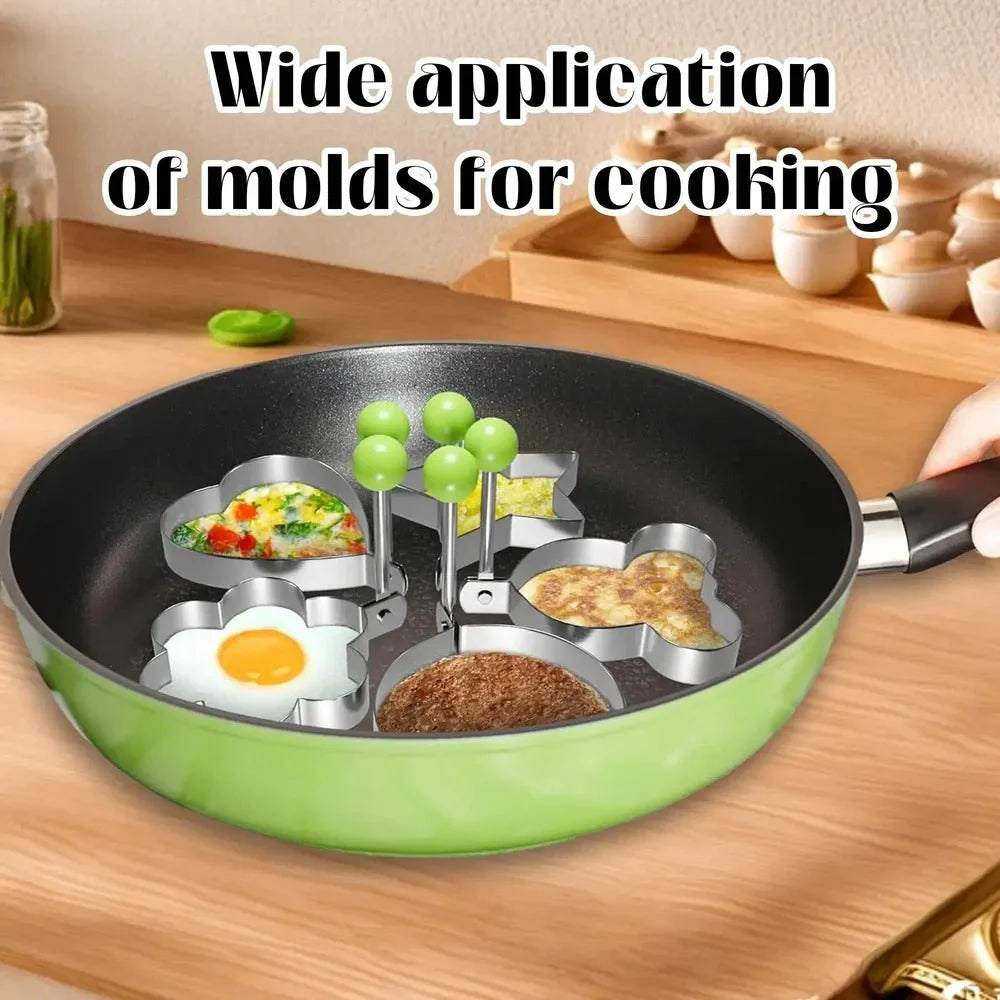 5-Set Fried Egg Molds - Multifunctional Breakfast Tool