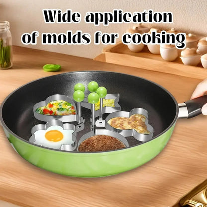 5-Set Fried Egg Molds - Multifunctional Breakfast Tool