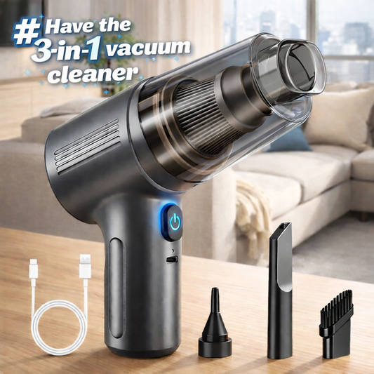 3 in1 Cordless Portable Multipurpose Vacuum — Deep Cleans Car & Home in Seconds