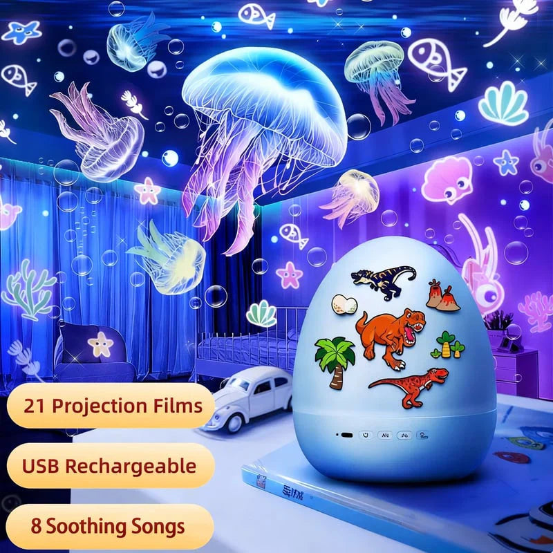 Kids Dinosaur Egg Shape Light Projector with Bluetooth Speaker