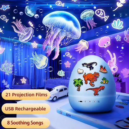 Kids Dinosaur Egg Shape Light Projector with Bluetooth Speaker