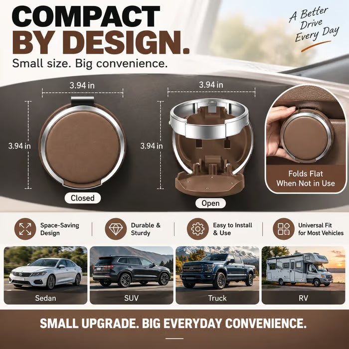 Universal Foldable Car Cup/Bottle Holder– (Perfect for all car)