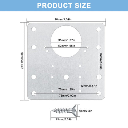 Hingefix™ Repair Plate with Screws for cabinet door & wardrobe (Pack of 4)