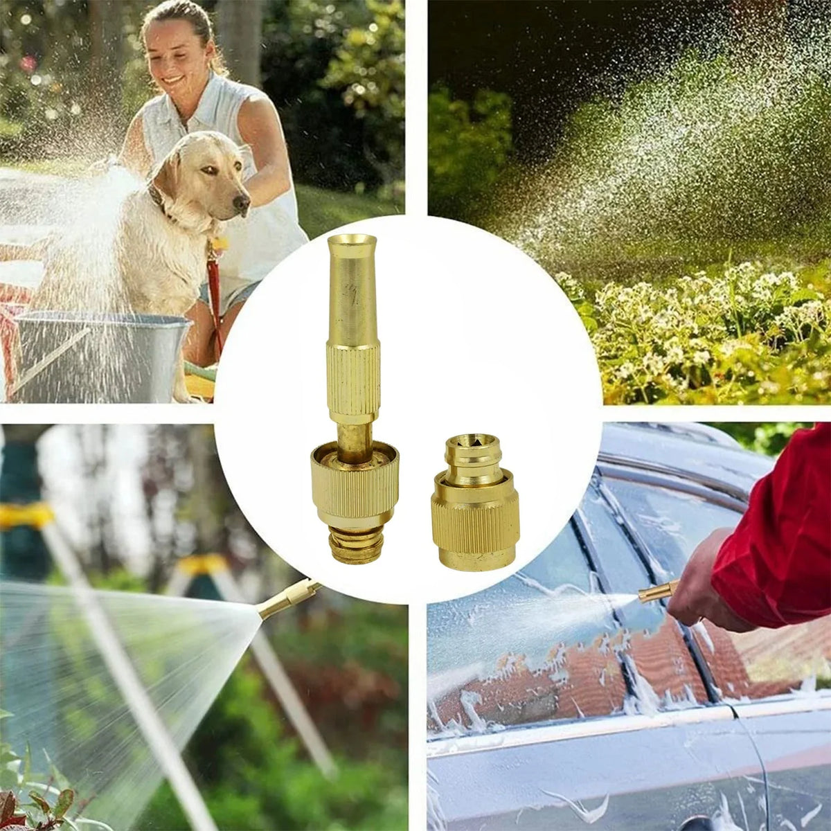 🔥Premium Brass Spray Nozzle | Adjustable Jet for Car & Garden | Buy 1 Get 1 Free