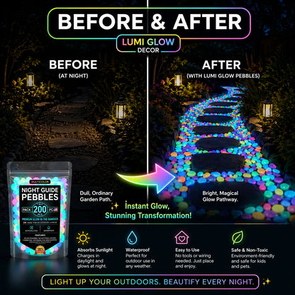 Luminous Stones – Mixed Color Night Glow Stones (150 pcs)