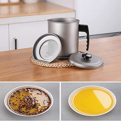 Stainless Steel Cooking Oil Strainer with Filter – (Food Grade Drip-Proof)