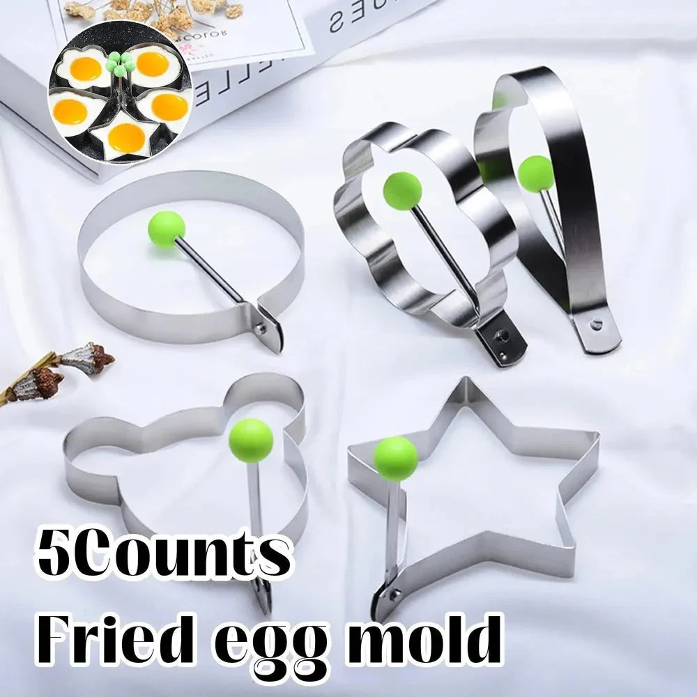 5-Set Fried Egg Molds - Multifunctional Breakfast Tool