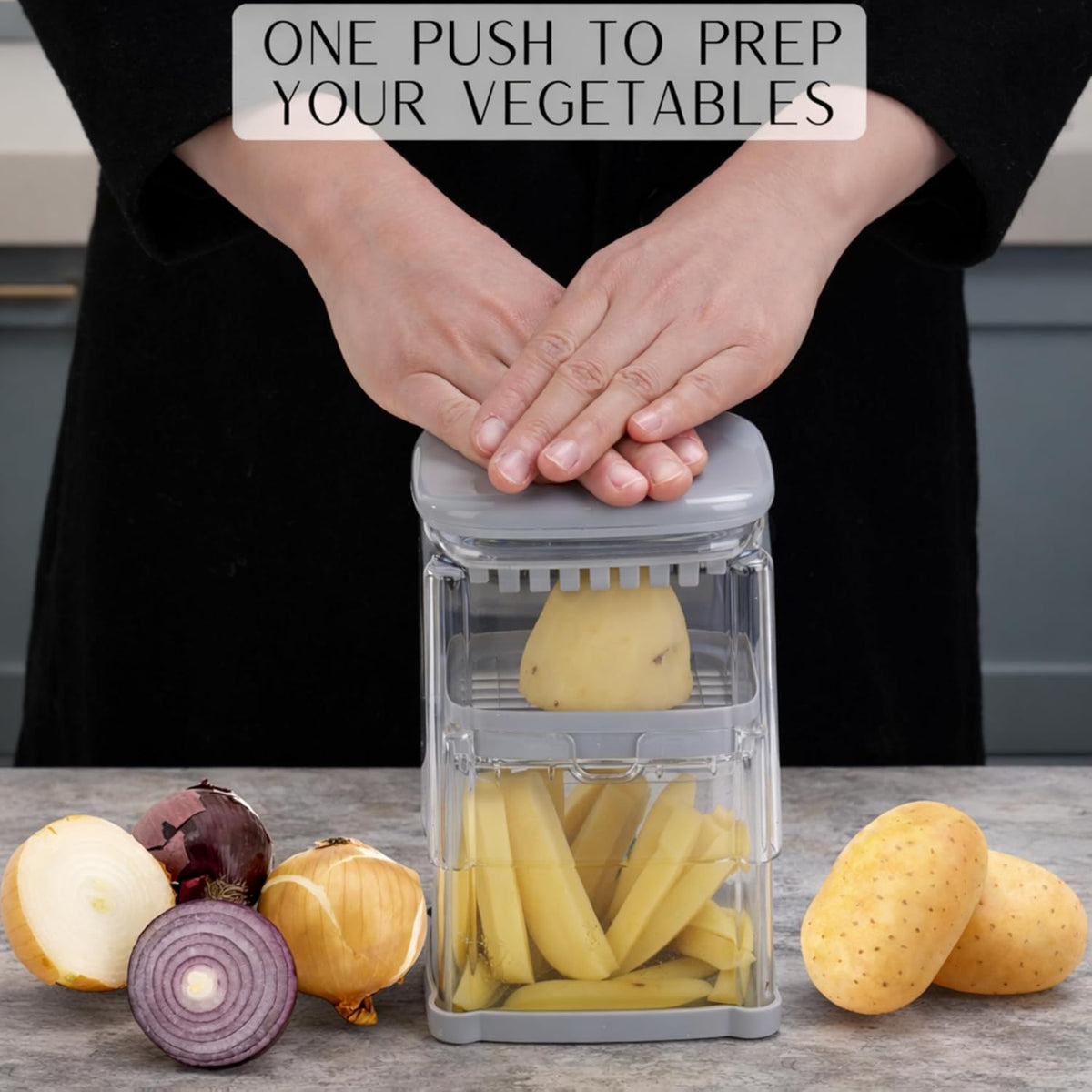 Snapit French Fry Cutter and Vegetable Chopper - Perfect for Potatoes, Onions