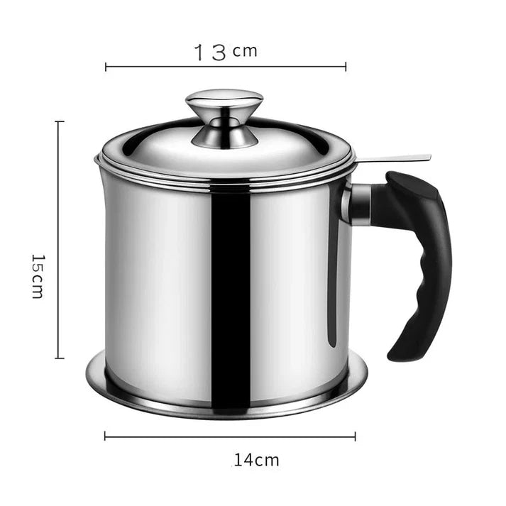 Stainless Steel Cooking Oil Strainer with Filter – (Food Grade Drip-Proof)