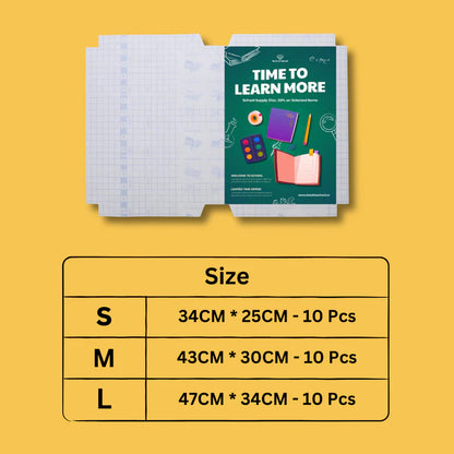 Self-adhesive transparent protective Note & Book cover (Pack of 30)