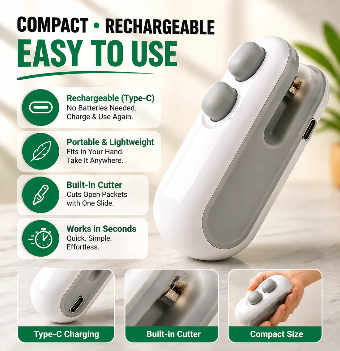 Mini Sealing Machine – Seal Packets Instantly & Keep Food Fresh Longer