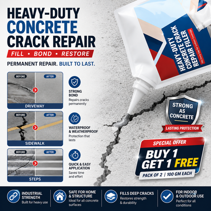 CrackSeal Pro – Heavy-Duty Concrete Repair Adhesive (BUY 1 GET 1 FREE)