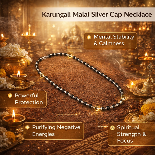 Karungali Malai Silver Cap Necklace-(BUY 1 GET 1 FREE)