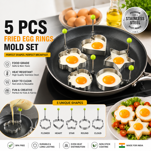 5-Set Fried Egg Molds - Multifunctional Breakfast Tool