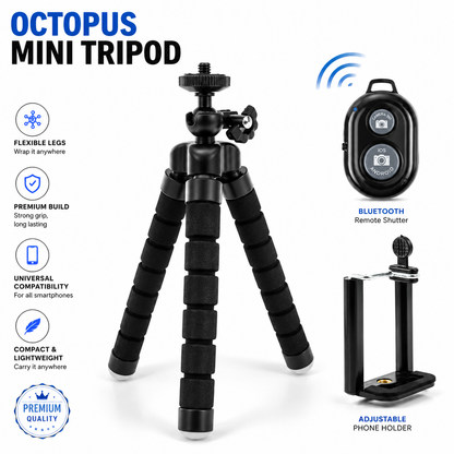 🔥📸Flexible Mini Octopus Tripod with Free Remote