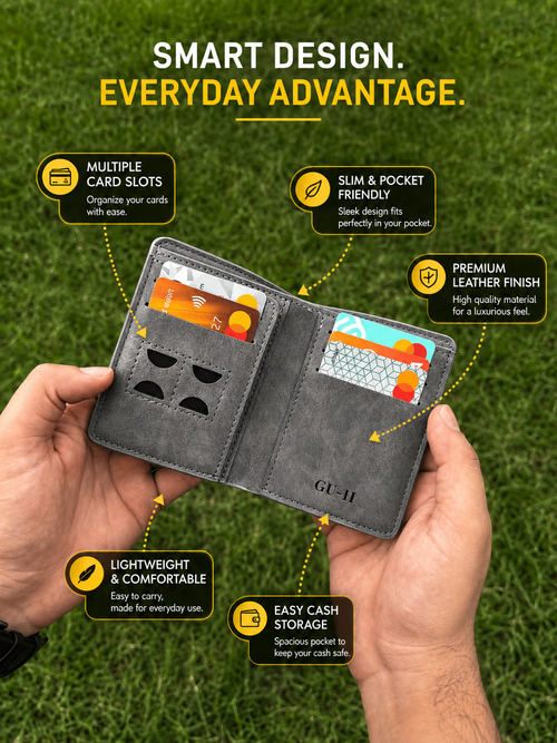 RFID Safe Short Leather Imported Wallet