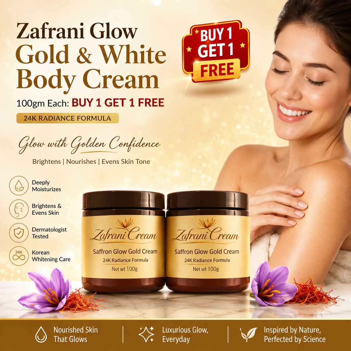 HydraGlow® - Magic Glow Gold & White Body Cream Combo(Buy 1 Get 1 Free)
