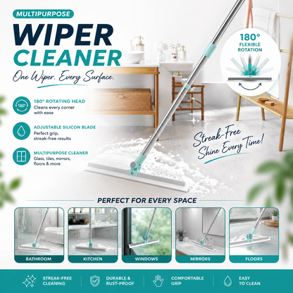 Multipurpose Wiper | Adjustable Silicon Blade | 180° Rotating Head