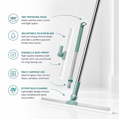 Multipurpose Wiper | Adjustable Silicon Blade | 180° Rotating Head