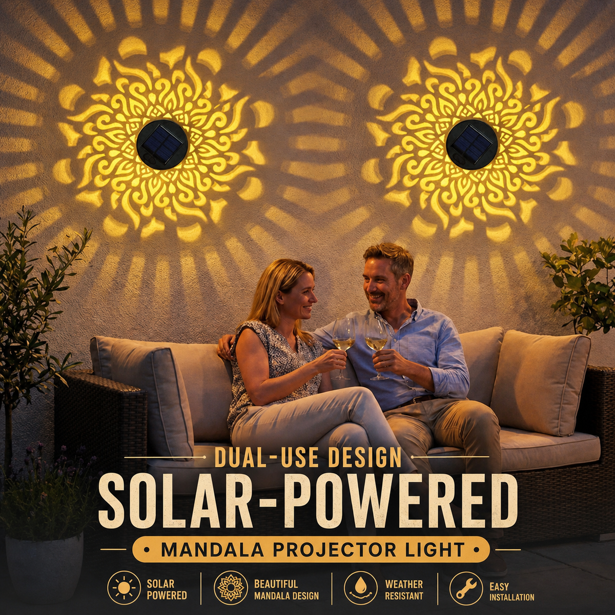 Limited-time 50% off⏰Solar-Powered Mandala Projector Light