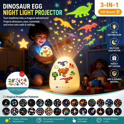 Kids Dinosaur Egg Shape Light Projector with Bluetooth Speaker