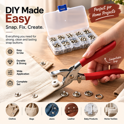 QuickSnap Button Plier Tool Kit | No-Sew Instant Press Buttons