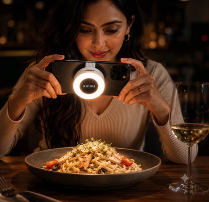 RotateEasy™ -Magnetic Selfie LED Light | Built-In Mirror | 3 Light Modes | 360° Rotation