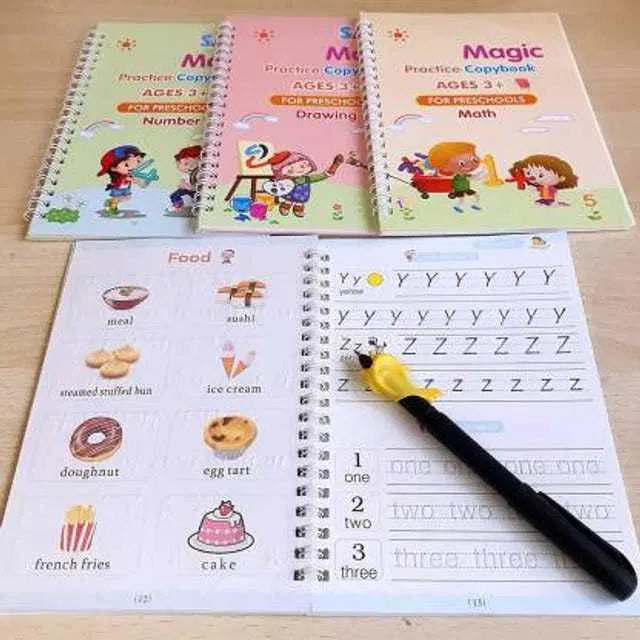 Magic Practice Copybook (4 BOOKS,Pen Set,Grip,10 REFILL) – 50% OFF Today!