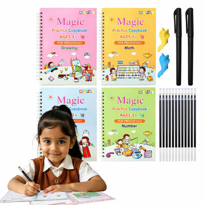 Magic Practice Copybook (4 BOOKS,Pen Set,Grip,10 REFILL) – 50% OFF Today!