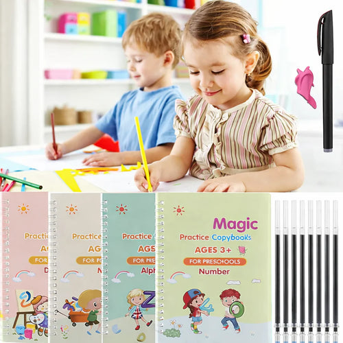 Magic Practice Copybook (4 BOOKS,Pen Set,Grip,10 REFILL) – 50% OFF Today!