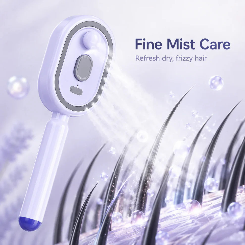 3 in 1 Hair Straightener Comb with Mist & Massage (Wireless)