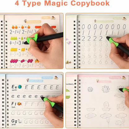 Magic Practice Copybook (4 BOOKS,Pen Set,Grip,10 REFILL) – 50% OFF Today!