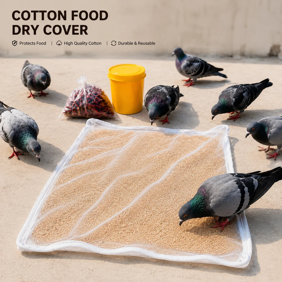 Zipper Cotton Food Drying Cloth with Protective Mesh Net