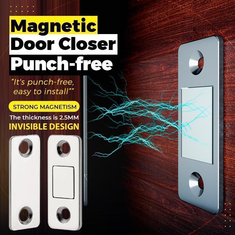 🚪 BUY 1 GET 9 FREE! 🔥 Non-Perforated Magnetic Door Closer - Easy Installation & Silent Closure, Ideal for Home and Office ✨