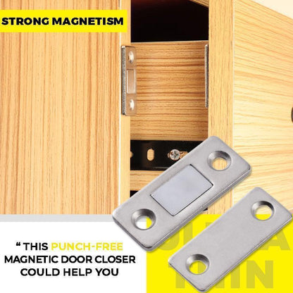 🚪 BUY 1 GET 9 FREE! 🔥 Non-Perforated Magnetic Door Closer - Easy Installation & Silent Closure, Ideal for Home and Office ✨