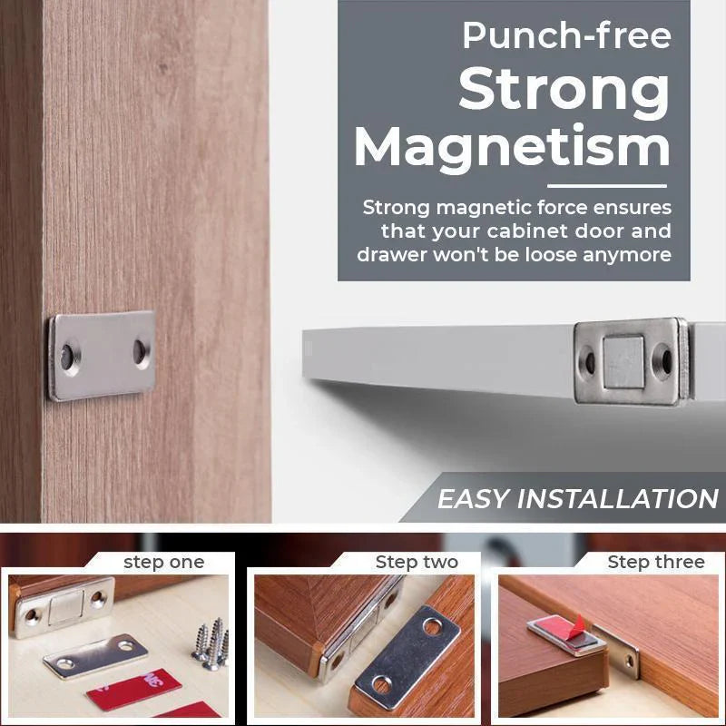 🚪 BUY 1 GET 9 FREE! 🔥 Non-Perforated Magnetic Door Closer - Easy Installation & Silent Closure, Ideal for Home and Office ✨