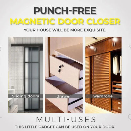🚪 BUY 1 GET 9 FREE! 🔥 Non-Perforated Magnetic Door Closer - Easy Installation & Silent Closure, Ideal for Home and Office ✨