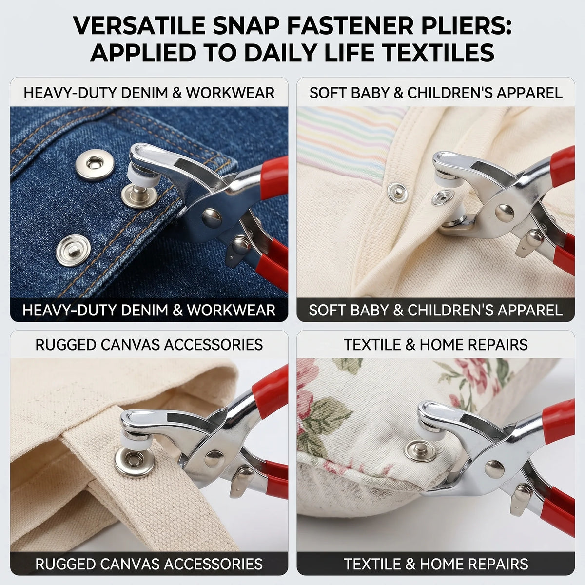 QuickSnap Button Plier Tool Kit | No-Sew Instant Press Buttons